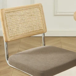 Online No name SKANA Lot de 2 chaises en velours côtelé pieds chrome