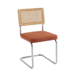 Online No name SKANA Lot de 2 chaises en velours côtelé pieds chrome