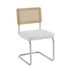 Online No name SKANA Lot de 2 chaises en velours côtelé pieds chrome