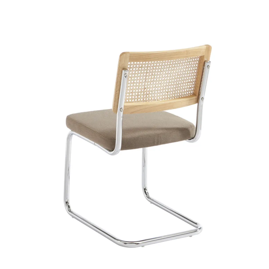 Online No name SKANA Lot de 2 chaises en velours côtelé pieds chrome
