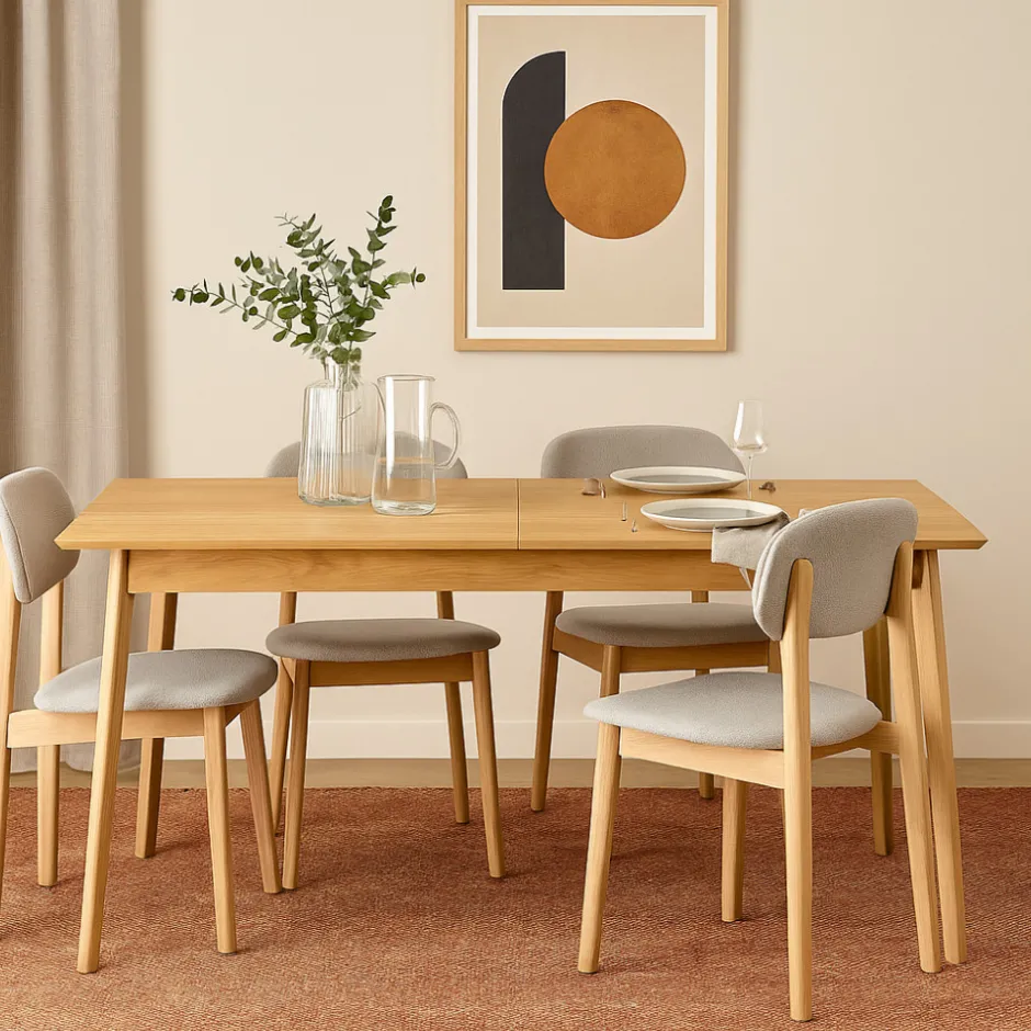 Clearance Drawer SKOLL Table à manger extensible 4 à 8 personnes 150-200x80cm