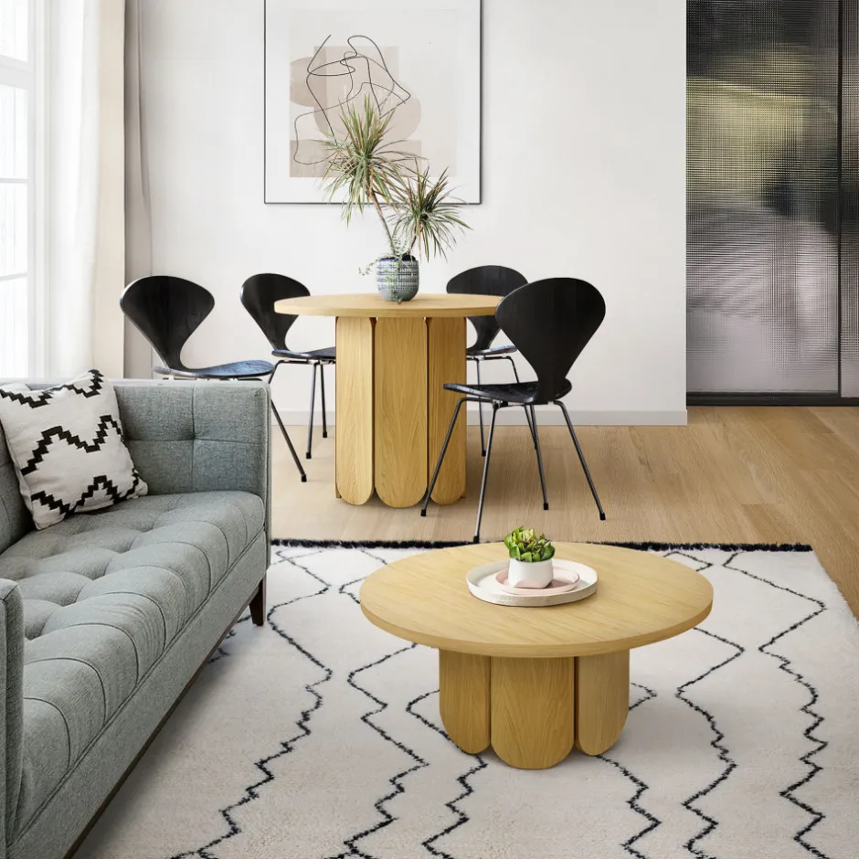 Discount Woodman SOFT Table à manger 4 personnes ronde en bois
