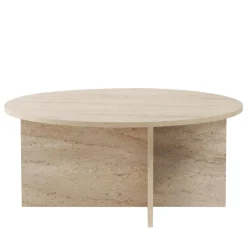 Drawer SOHO Table basse ronde en effet travertin ø90cm