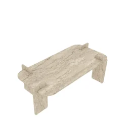 Outlet Drawer SOLENI Table basse effet travertin 120x60cm
