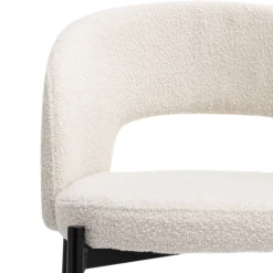 Online Drawer SOREN Lot de 2 chaises de bar en tissu bouclette et métal H65cm
