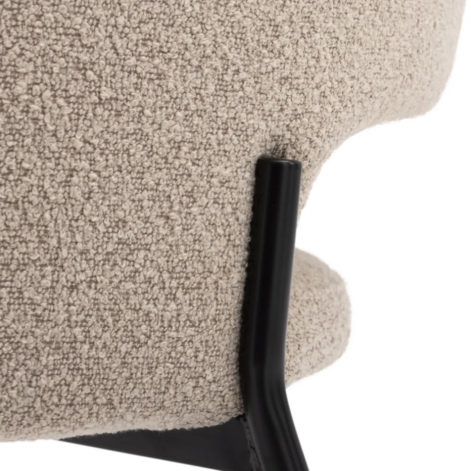 Best Drawer SOREN Lot de 2 chaises en tissu bouclette et métal