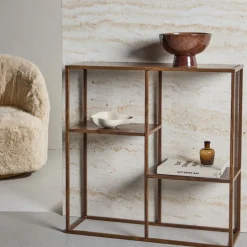 Sale Venture Home STAAL Étagère en bois effet noyer et métal H81cm