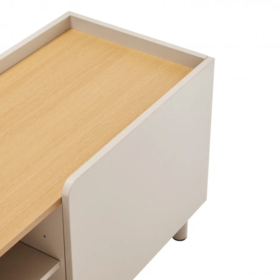 Outlet Drawer STANLEY Meuble TV 2 portes en bois et métal L160cm