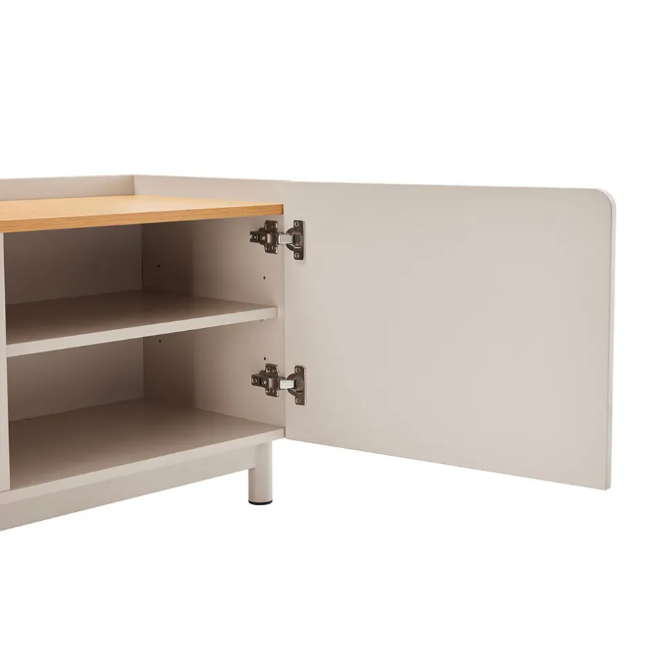 Outlet Drawer STANLEY Meuble TV 2 portes en bois et métal L160cm