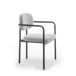 Clearance Drawer STUART Lot de 2 fauteuils de table en tissu bouclette et métal