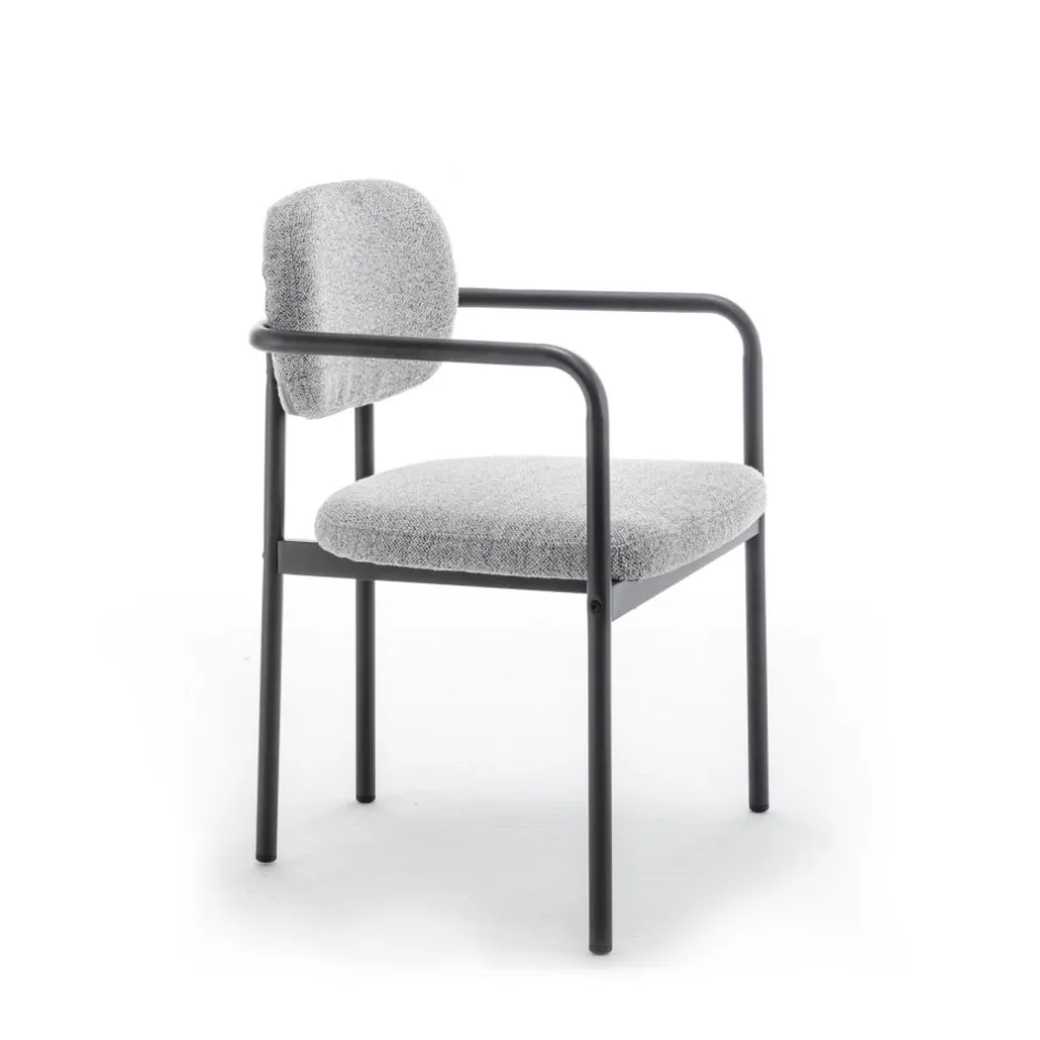 Clearance Drawer STUART Lot de 2 fauteuils de table en tissu bouclette et métal