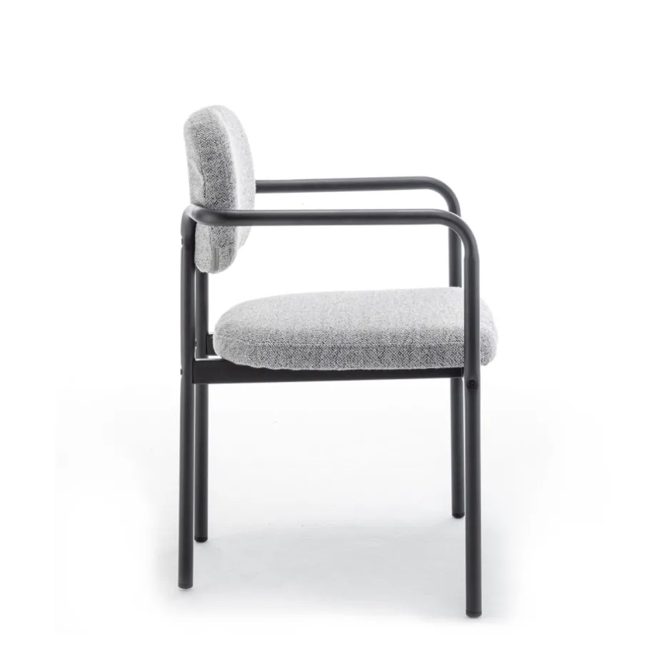 Clearance Drawer STUART Lot de 2 fauteuils de table en tissu bouclette et métal