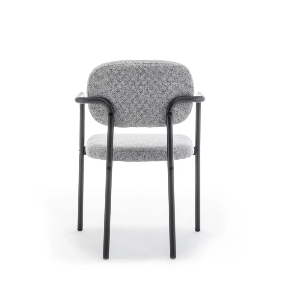 Clearance Drawer STUART Lot de 2 fauteuils de table en tissu bouclette et métal