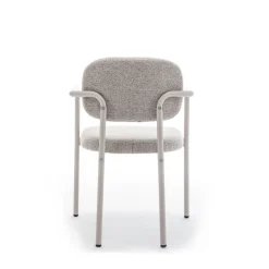 Online Drawer STUART Lot de 2 fauteuils de table en tissu bouclette pieds beiges