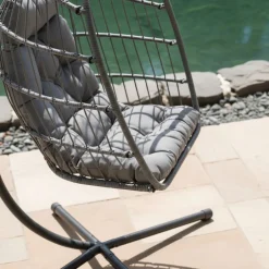 Sale Drawer SULLY Fauteuil œuf suspendu de jardin en corde et acier traité