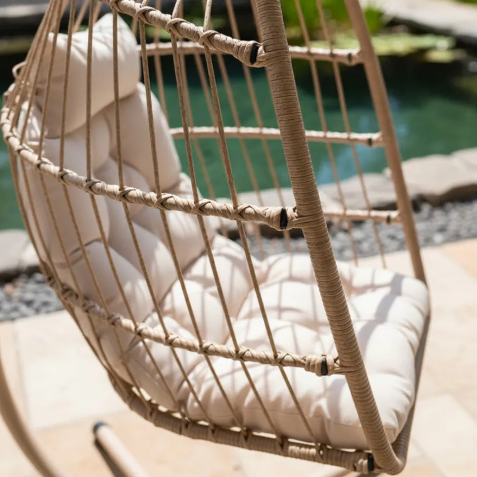 Sale Drawer SULLY Fauteuil œuf suspendu de jardin en corde et acier traité