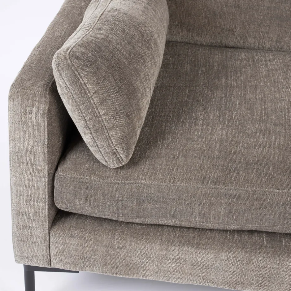 New Zuiver SUMMER Canapé droit 3 places en tissu et pieds en métal