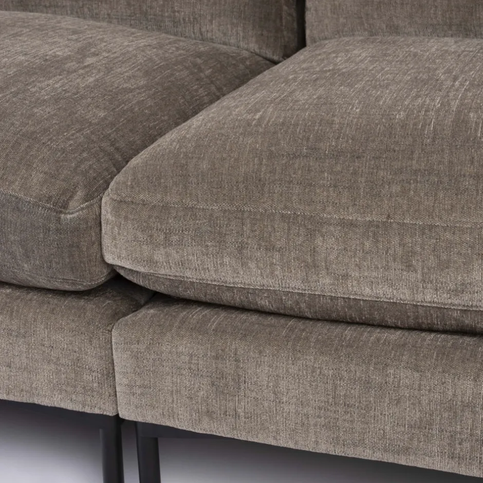New Zuiver SUMMER Canapé droit 3 places en tissu et pieds en métal