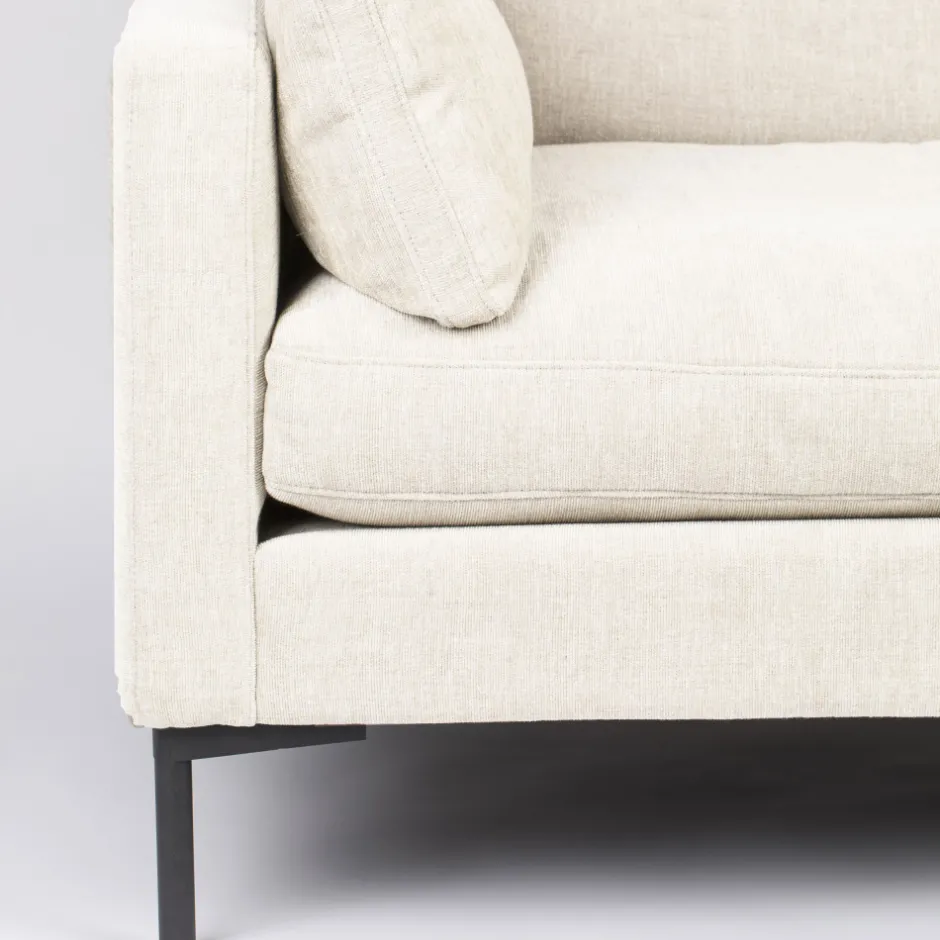 New Zuiver SUMMER Canapé droit 3 places en tissu et pieds en métal