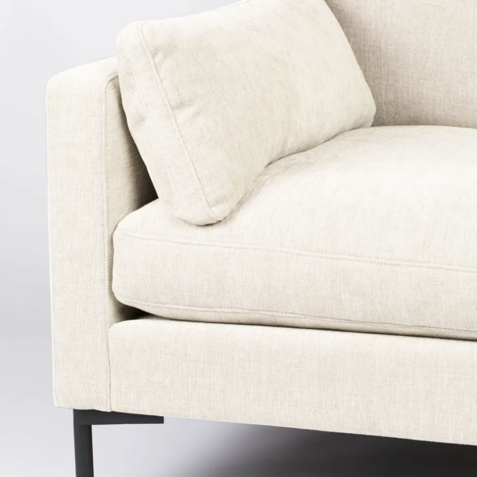 New Zuiver SUMMER Canapé droit 3 places en tissu et pieds en métal