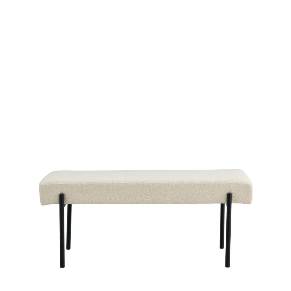 Discount House Nordic SWINDONBanc en tissu bouclette et métal L100cm
