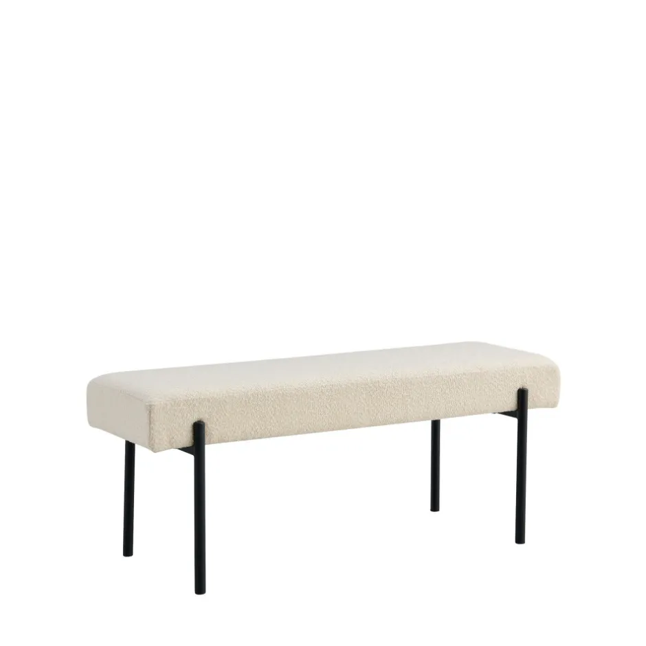 Discount House Nordic SWINDONBanc en tissu bouclette et métal L100cm