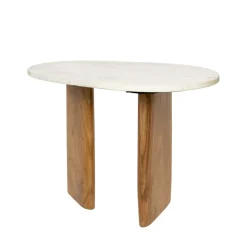 Discount No name TANDA Table d'appoint organique en marbre et bois 37x56cm