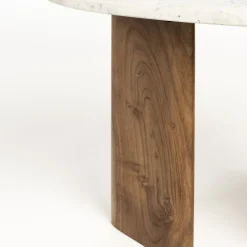 Discount No name TANDA Table d'appoint organique en marbre et bois 37x56cm