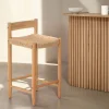 Best No name TANNO Lot de 2 tabourets de bar intérieur/extérieur en bois H66cm