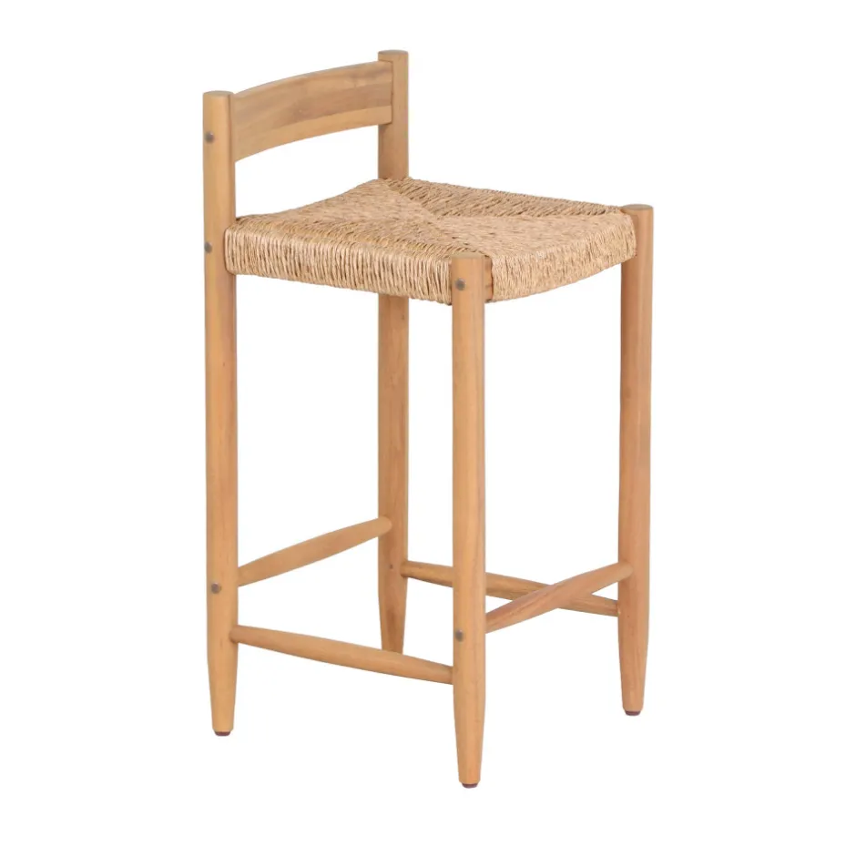 Best No name TANNO Lot de 2 tabourets de bar intérieur/extérieur en bois H66cm