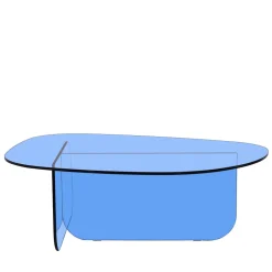 Online Drawer TILA Table basse organique en verre L100cm