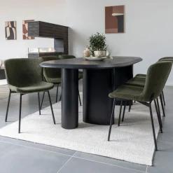 Discount House Nordic TIRANO Table à manger 8 personnes ovale en bois