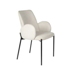 Hot No name TJARDA Lot de 2 fauteuils de table en tissu et métal