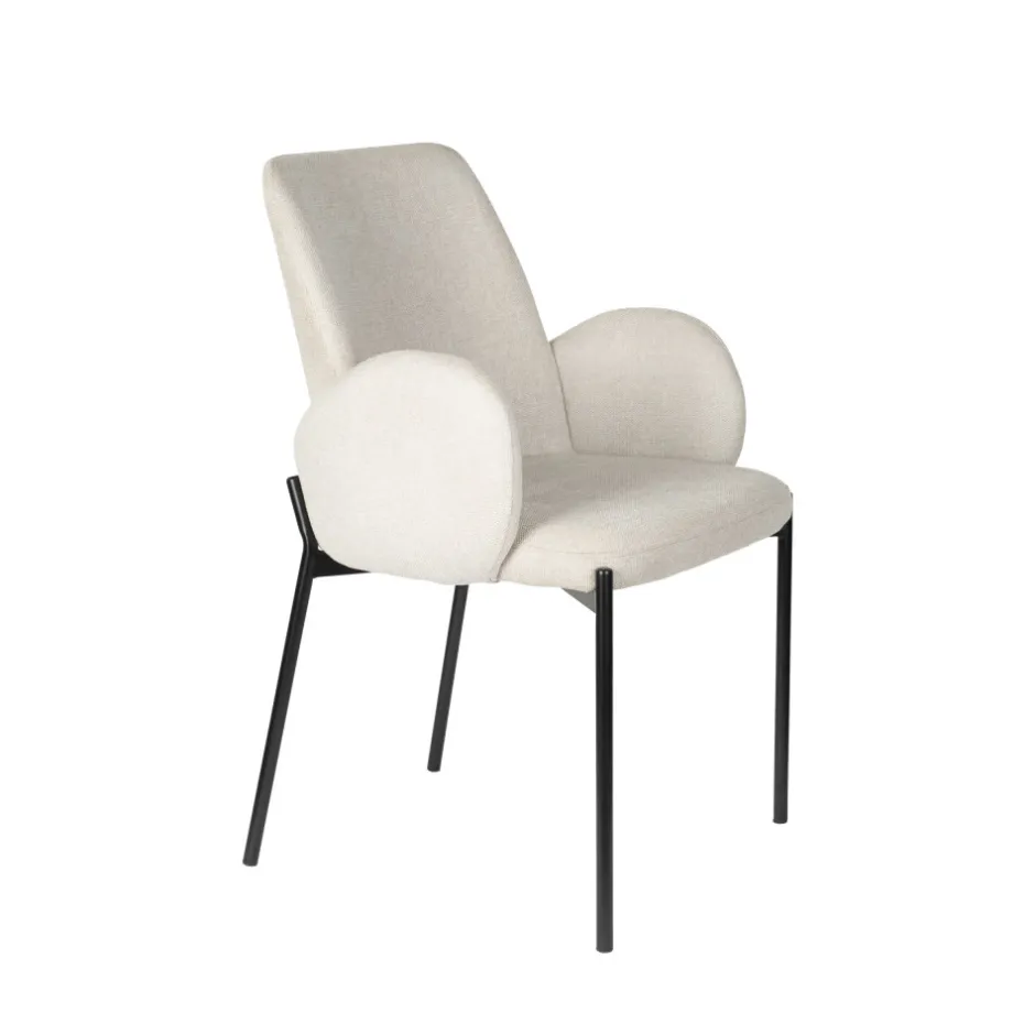 Hot No name TJARDA Lot de 2 fauteuils de table en tissu et métal