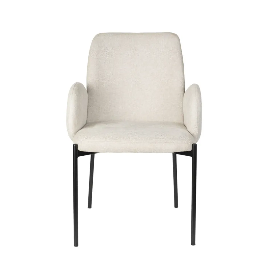 Hot No name TJARDA Lot de 2 fauteuils de table en tissu et métal