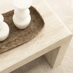 Clearance Drawer TOCOA Table basse effet travertin 120x55cm