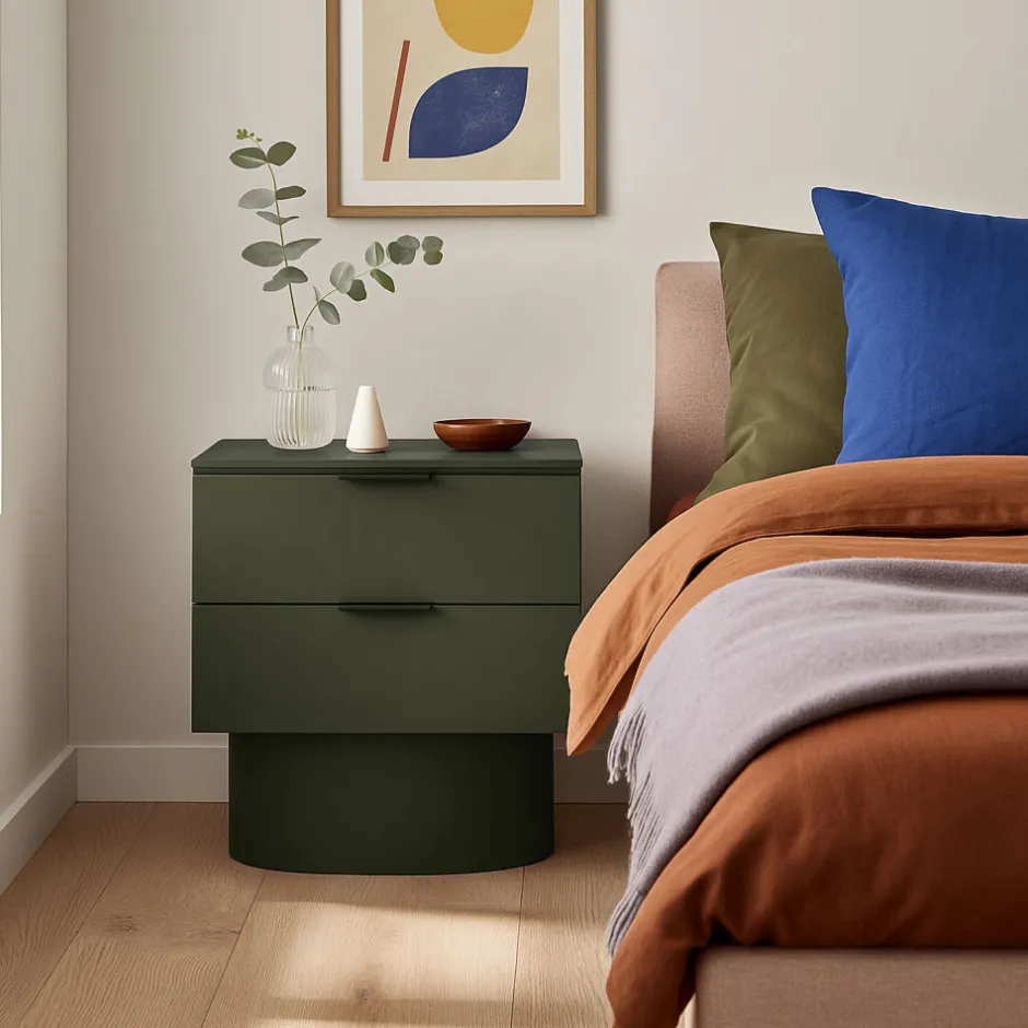 Sale Teulat TOTEM Table de chevet 2 tiroirs en bois