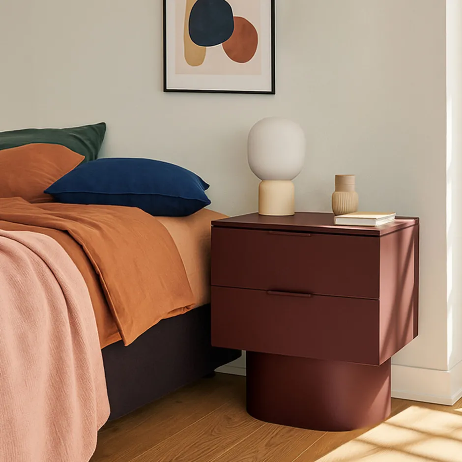 Sale Teulat TOTEM Table de chevet 2 tiroirs en bois