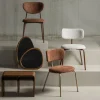 New Woood TRAVIS Lot de 2 chaises en tissu et pieds marron