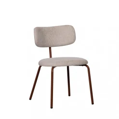 New Woood TRAVIS Lot de 2 chaises en tissu et pieds marron