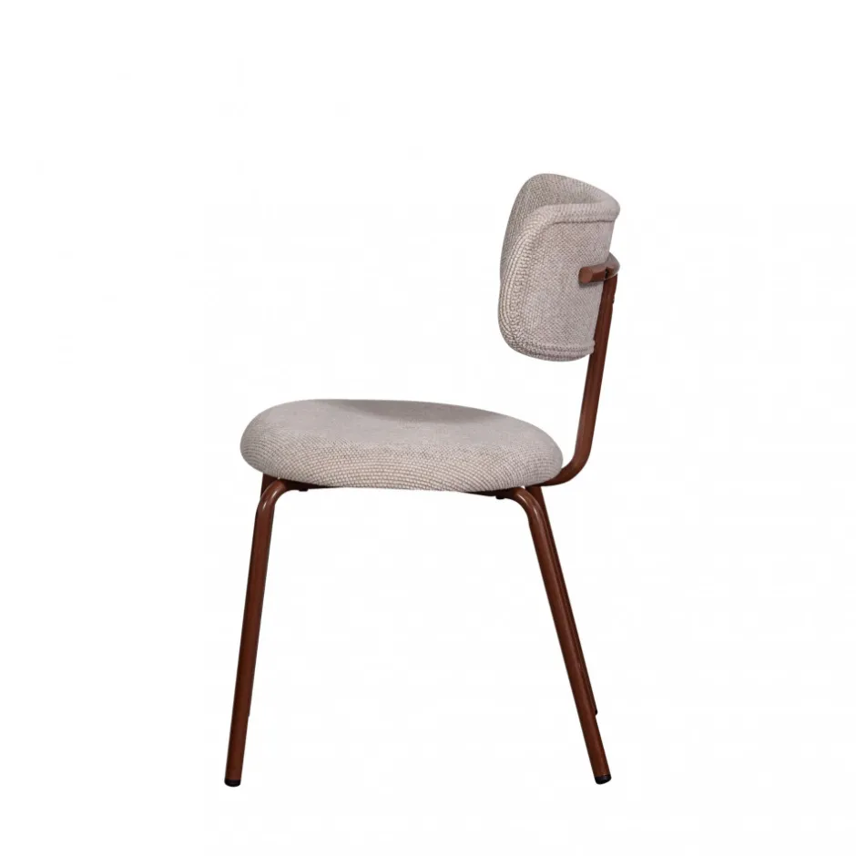 New Woood TRAVIS Lot de 2 chaises en tissu et pieds marron