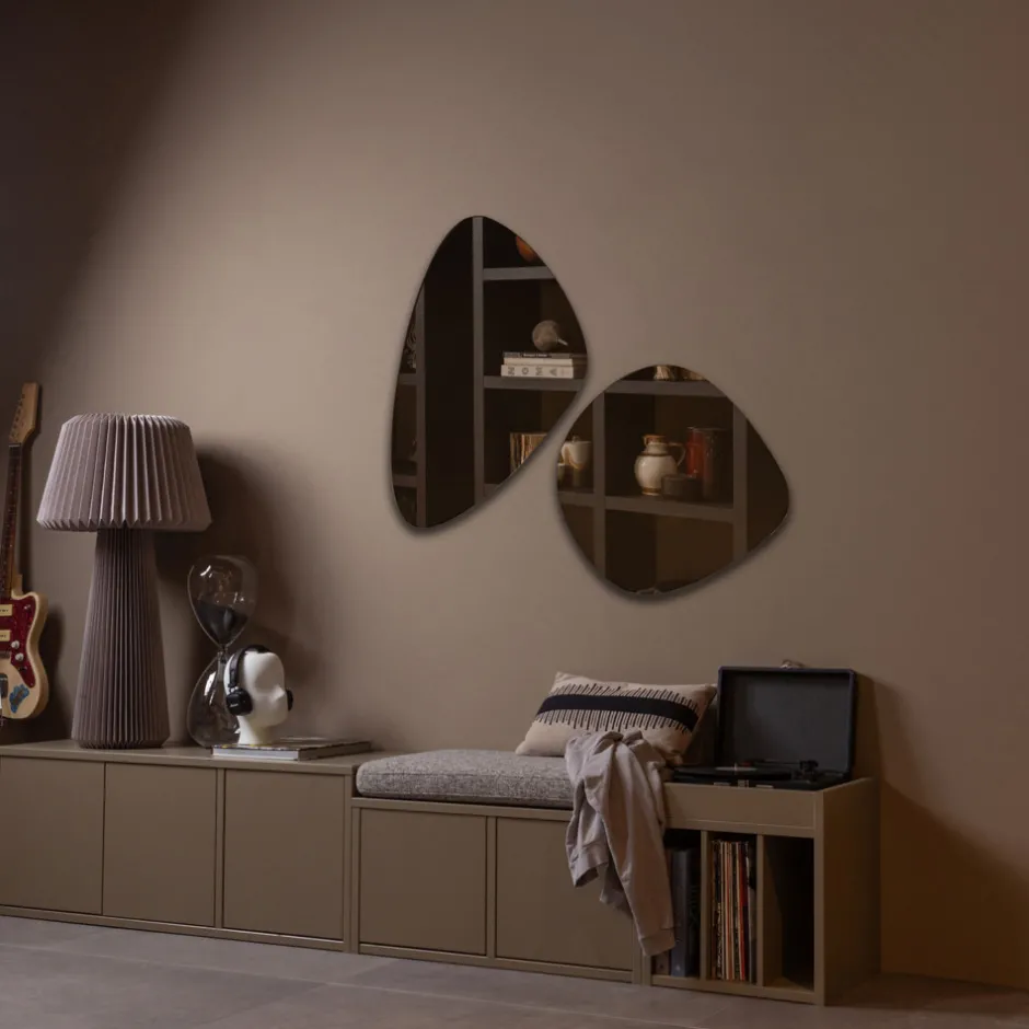 New Woood TURNER Meuble TV 3 portes en bois L120cm