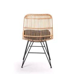 Hot Drawer UYUNI Lot de 2 chaises design en rotin et métal