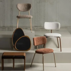 New Woood VALOR Lot de 2 chaises en tissu et métal