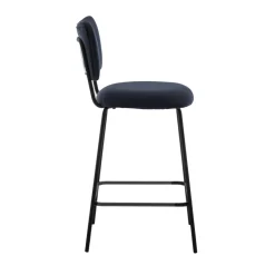 Clearance Drawer VANDER Lot de 2 chaises de bar en velours côtelé et métal H65cm