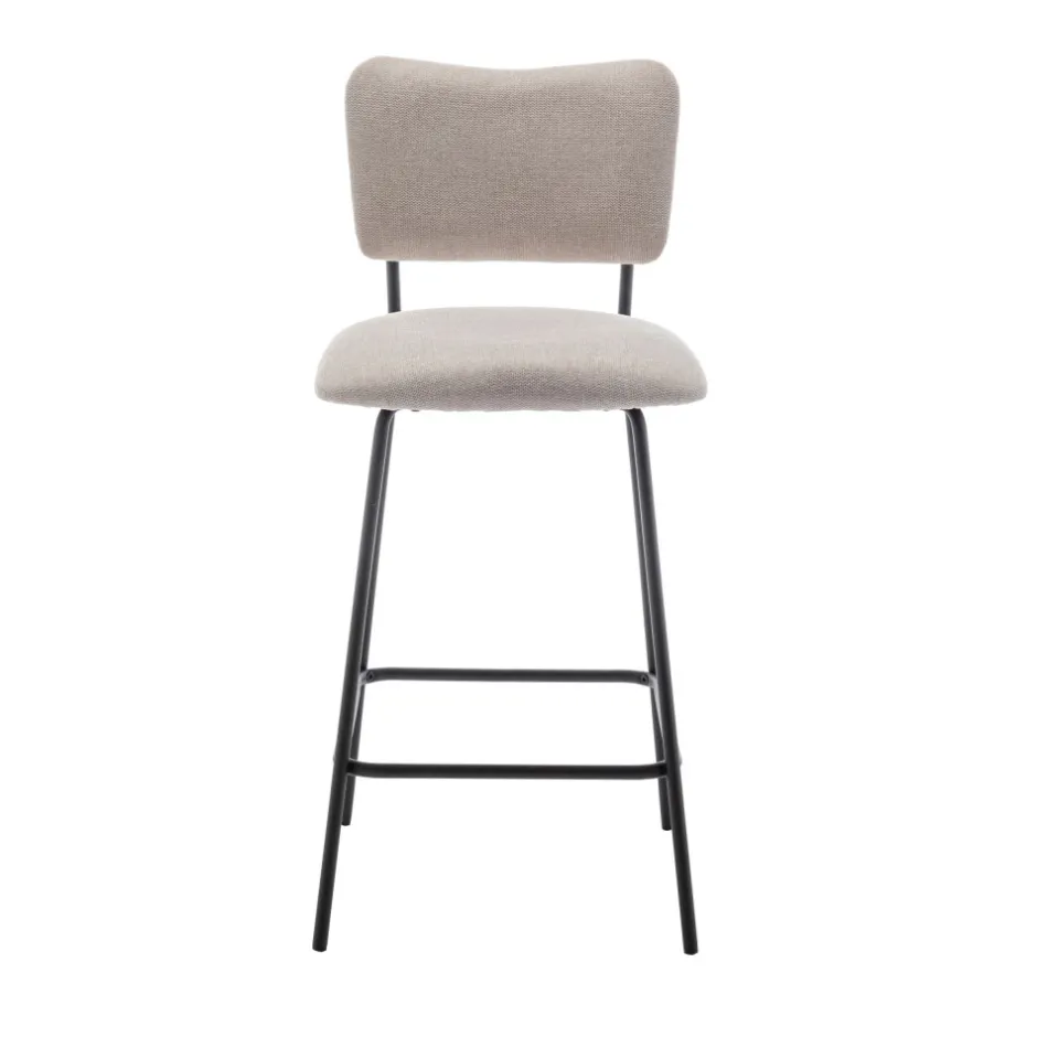Clearance Drawer VANDER Lot de 2 chaises de bar en tissu et métal H65cm