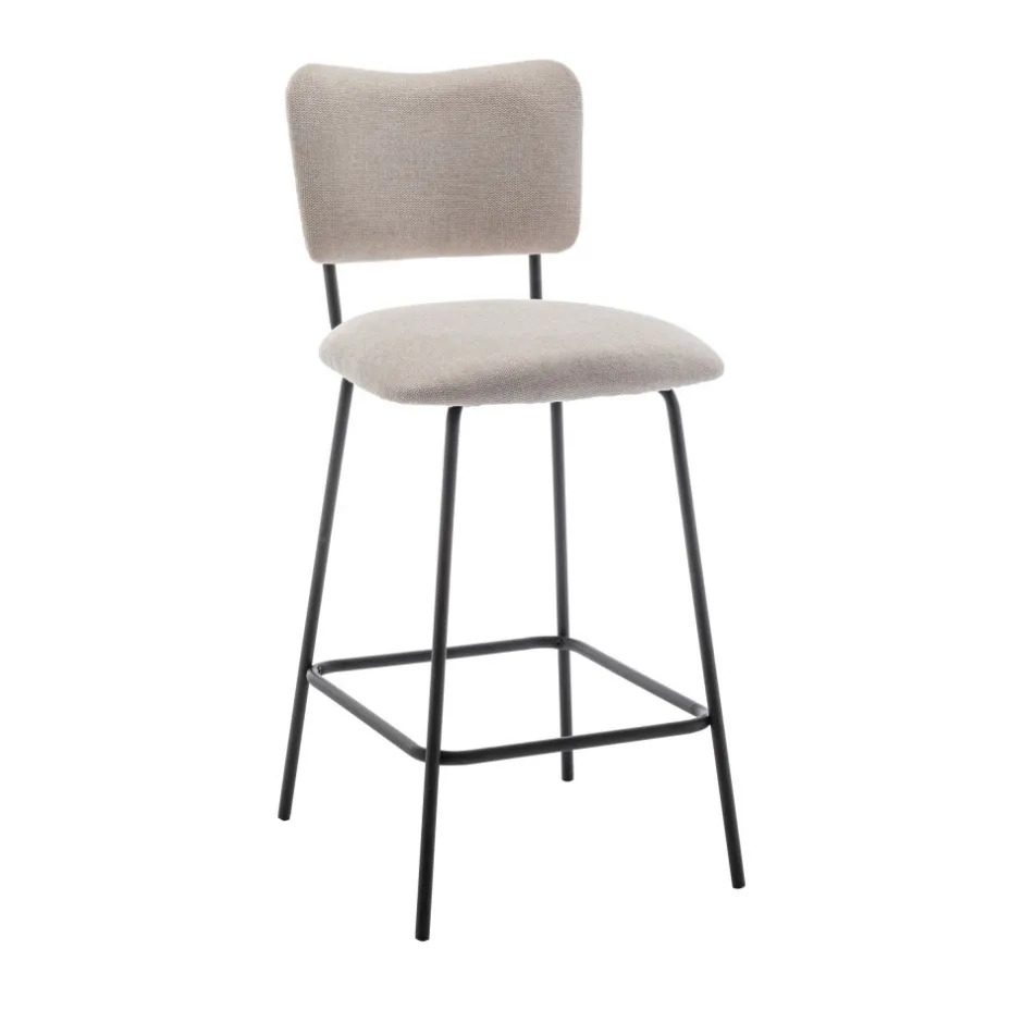 Clearance Drawer VANDER Lot de 2 chaises de bar en tissu et métal H65cm