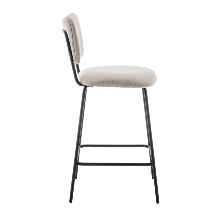 Clearance Drawer VANDER Lot de 2 chaises de bar en tissu et métal H65cm