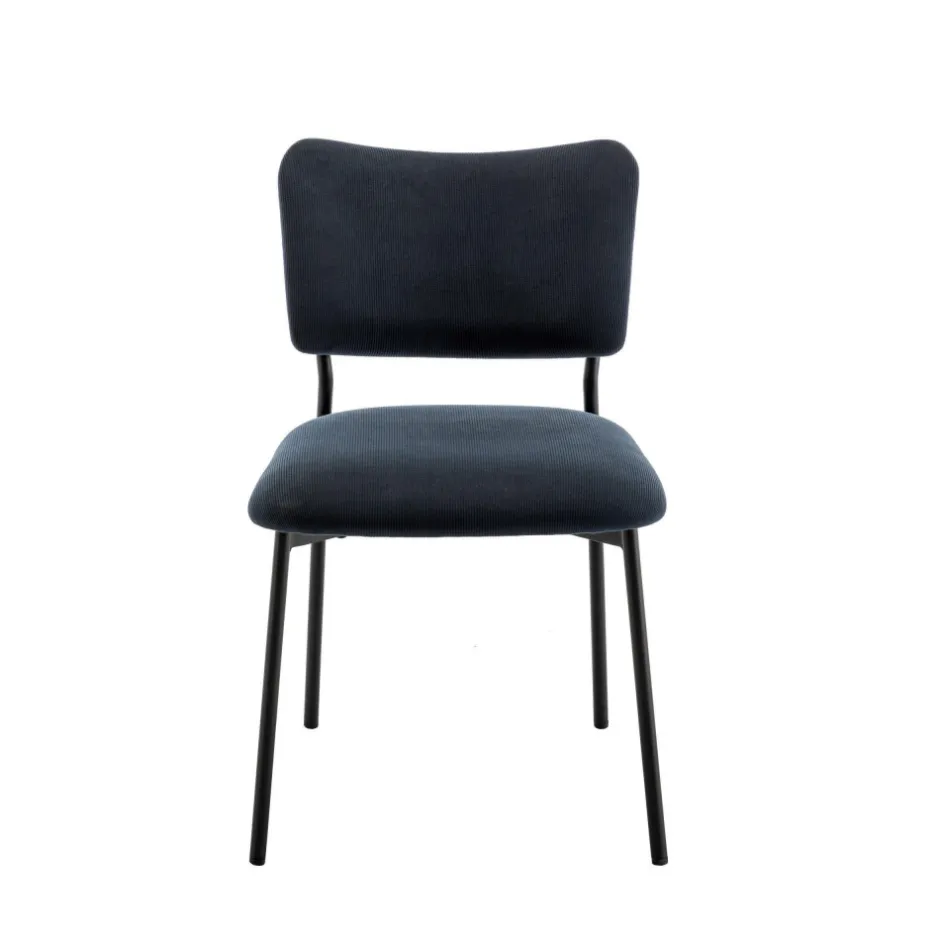 Online Drawer VANDER Lot de 2 chaises en velours côtelé et métal