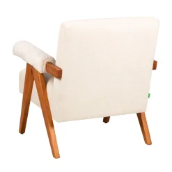 Discount Drawer VEDA Fauteuil en tissu chenille et bois
